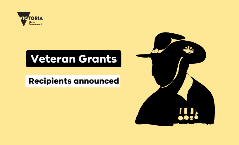 Australian digger in silhouette. Veteran grants recipients announced